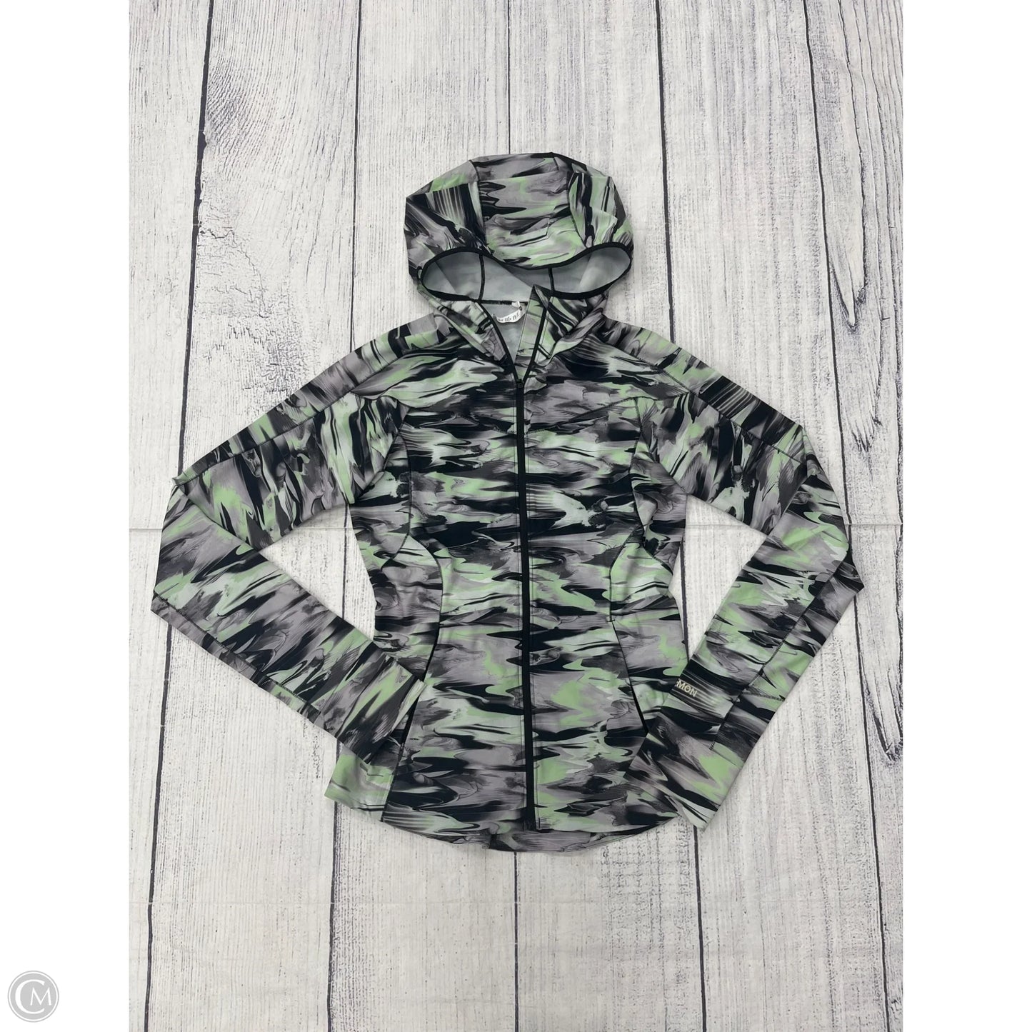 Athletic Jacket By Lululemon In Green & Grey, Size: 4