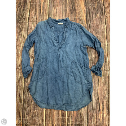 Tunic Long Sleeve By Free People In Blue Denim, Size: S