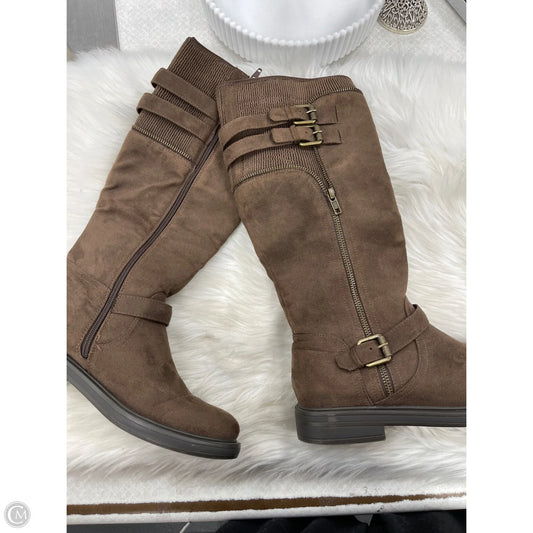 Boots Mid-calf Flats By White Mountain In Brown, Size: 8.5