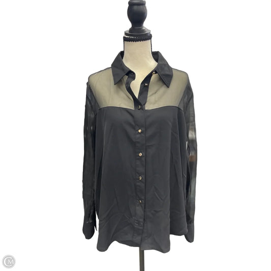 Top Long Sleeve By Zara In Black, Size: L