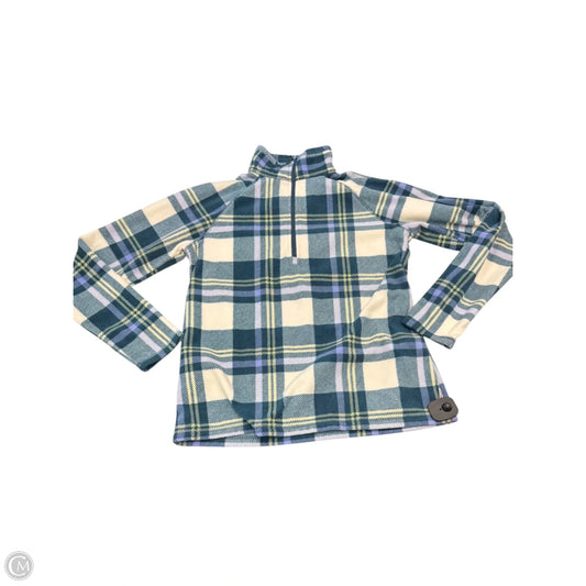 Jacket Fleece By Eddie Bauer In Cream & Green, Size: S