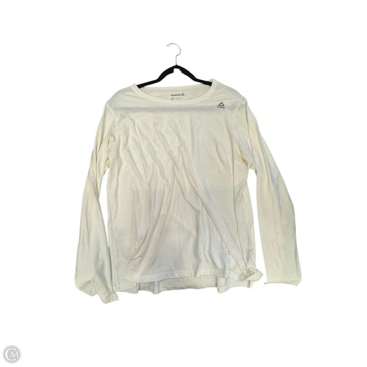 Athletic Top Long Sleeve Crewneck By Reebok In White, Size: 1x