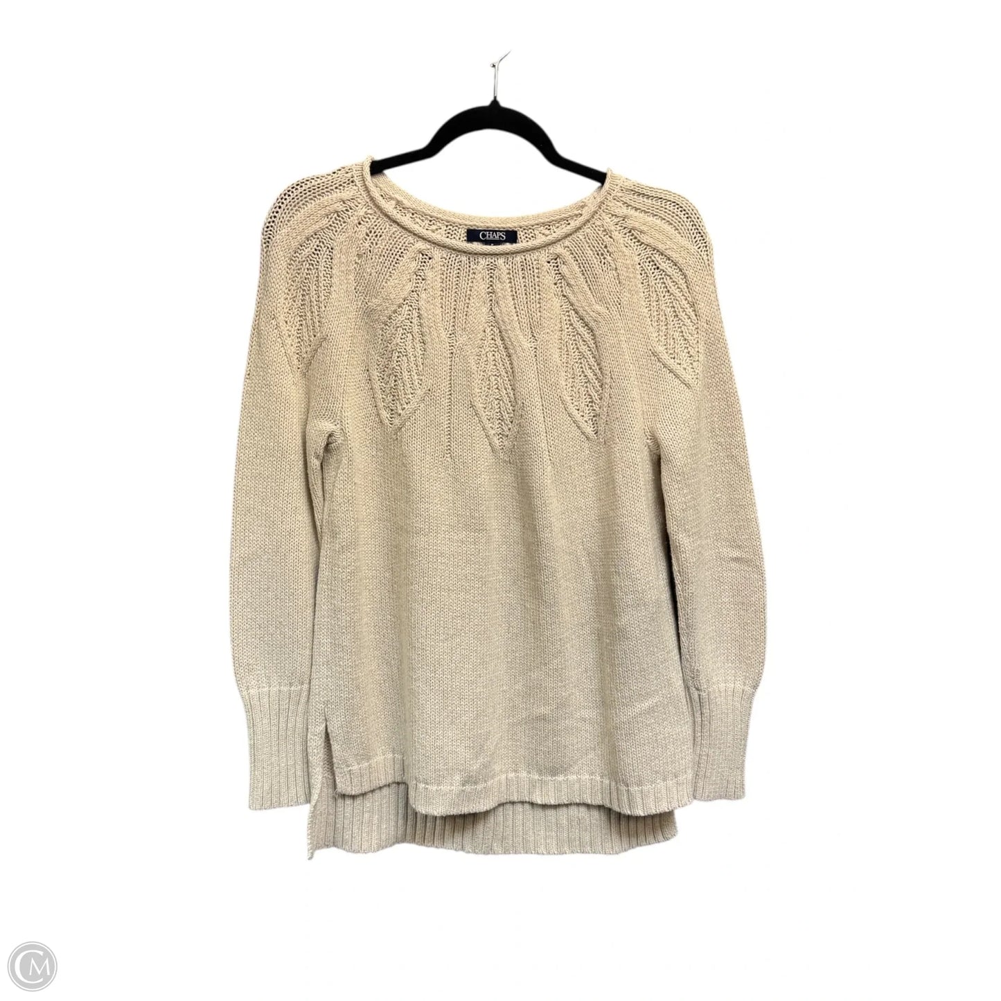 Sweater By Chaps In Cream, Size: M