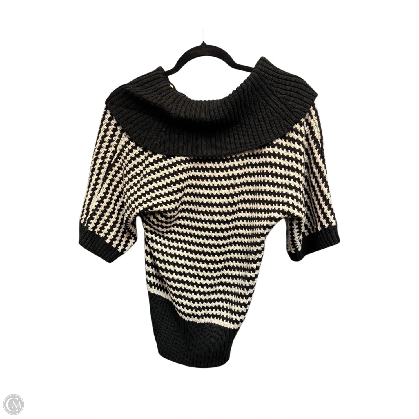 Sweater Short Sleeve By White House Black Market In Black & Cream, Size: Xs