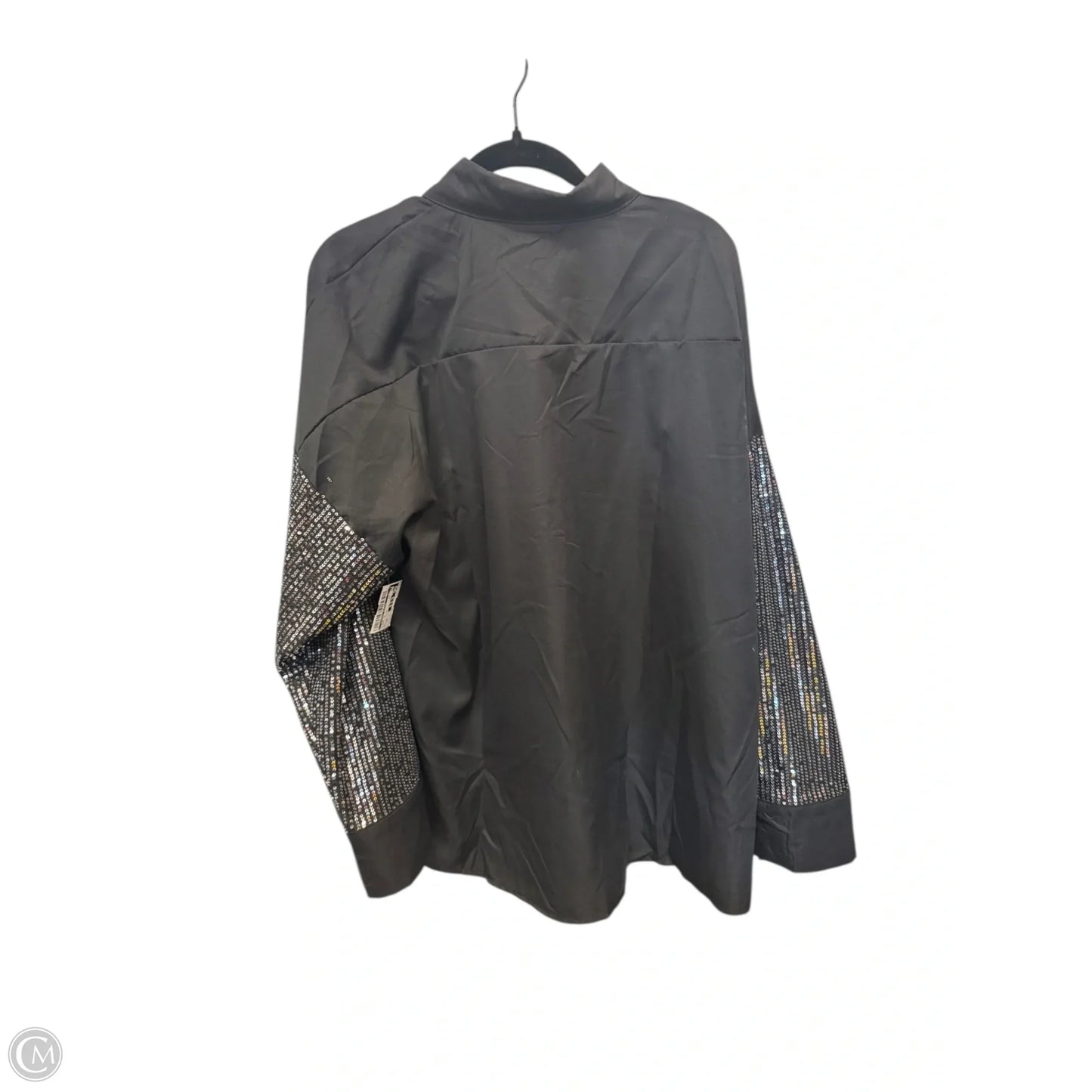 Blouse Long Sleeve By Clothes Mentor In Black & Silver, Size: 3x