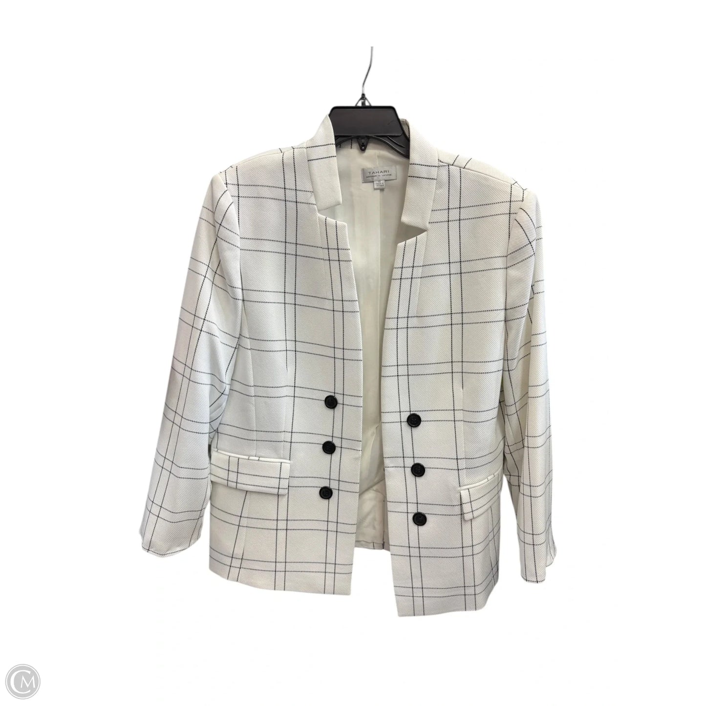 Skirt Suit 2pc By Tahari By Arthur Levine In Black & White, Size: 18