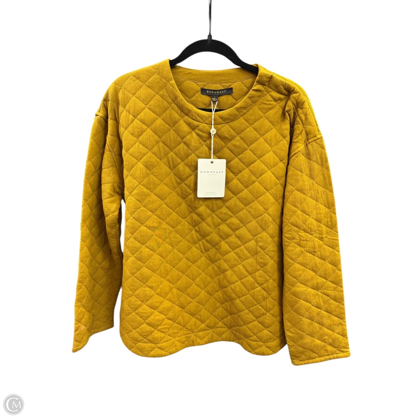 Top Long Sleeve By Downeast In Yellow, Size: L
