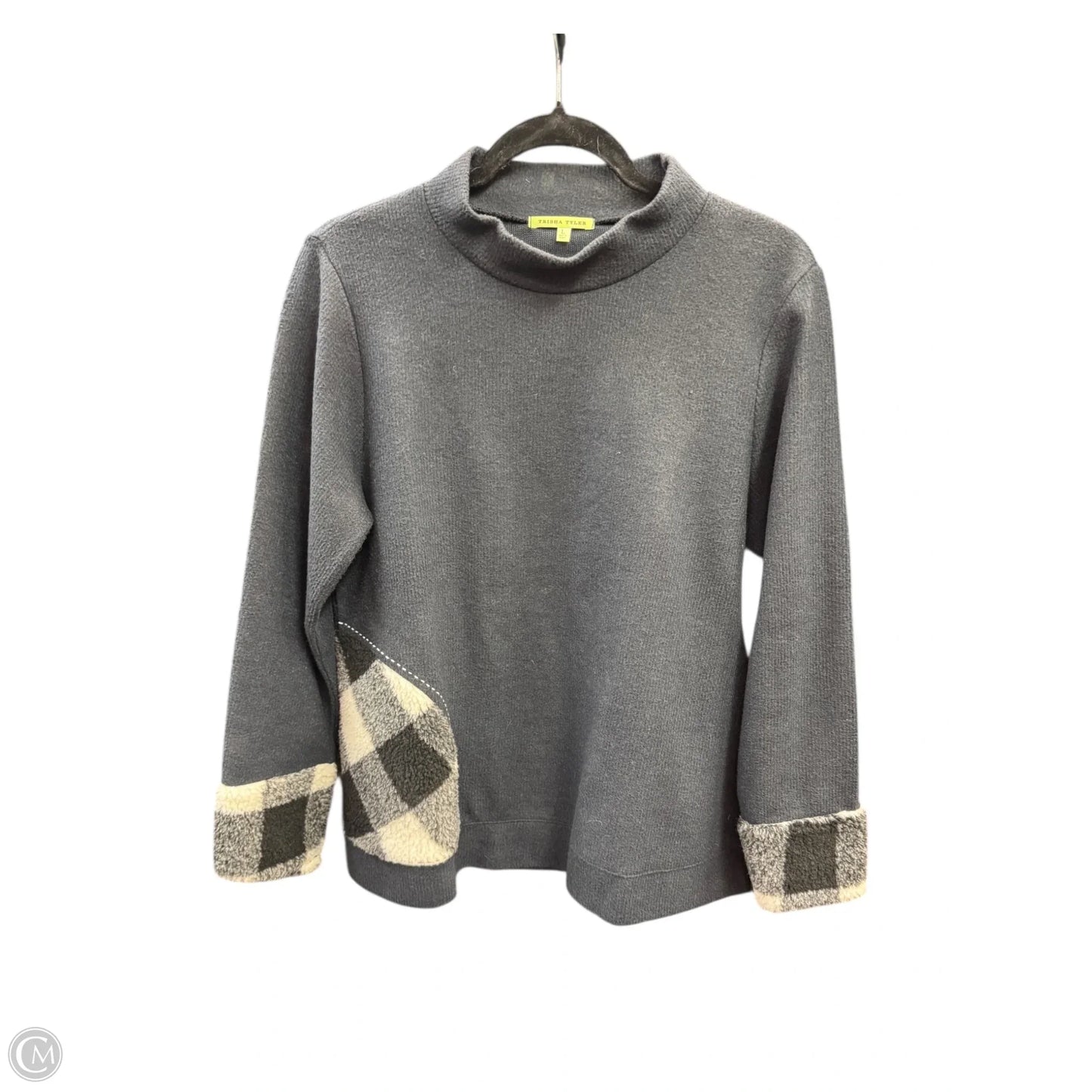 Top Long Sleeve By Cloud Chaser In Black & Blue, Size: L