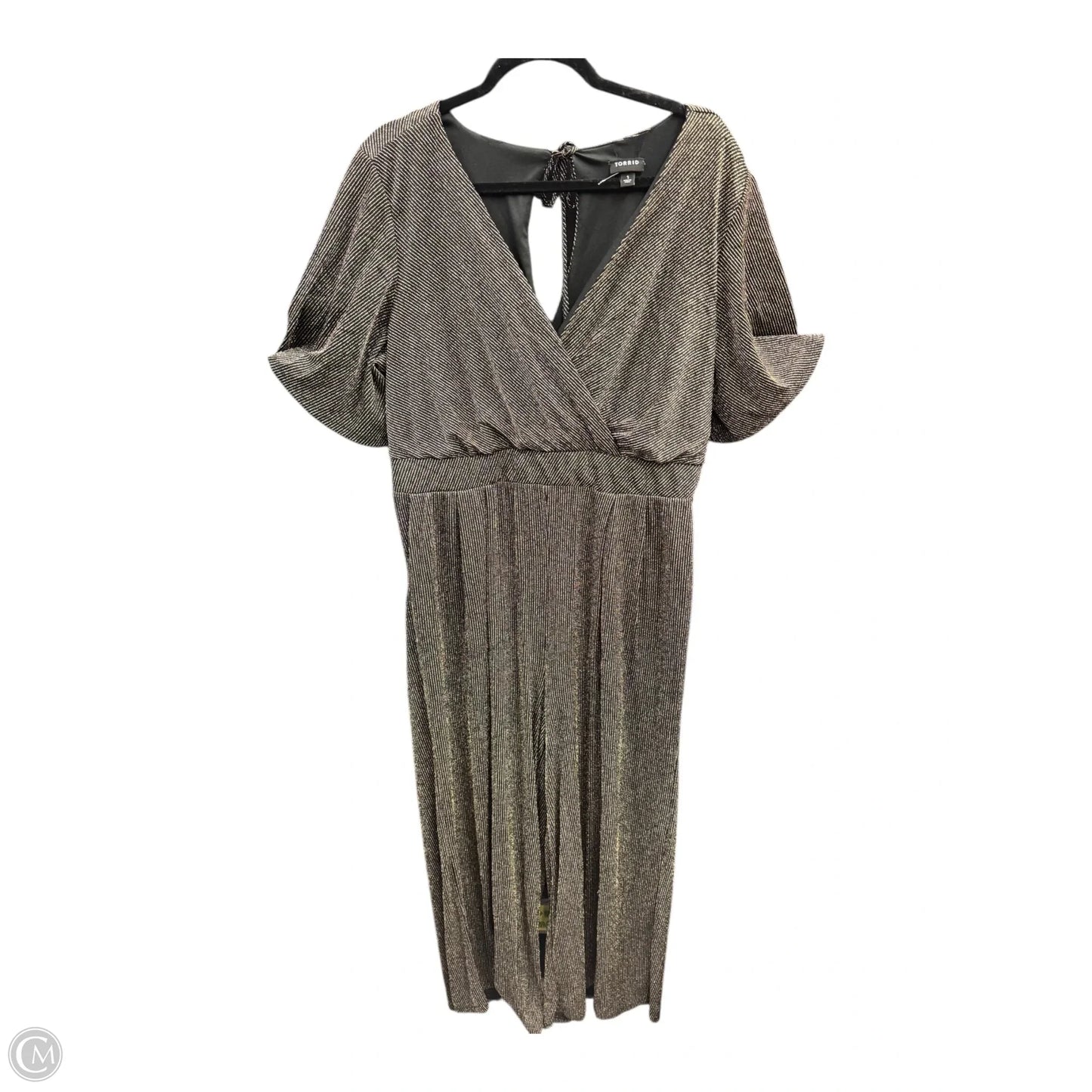 Jumpsuit By Torrid In Black & Gold, Size: Xl