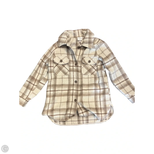 Jacket Shirt By Knox Rose In Tan, Size: S
