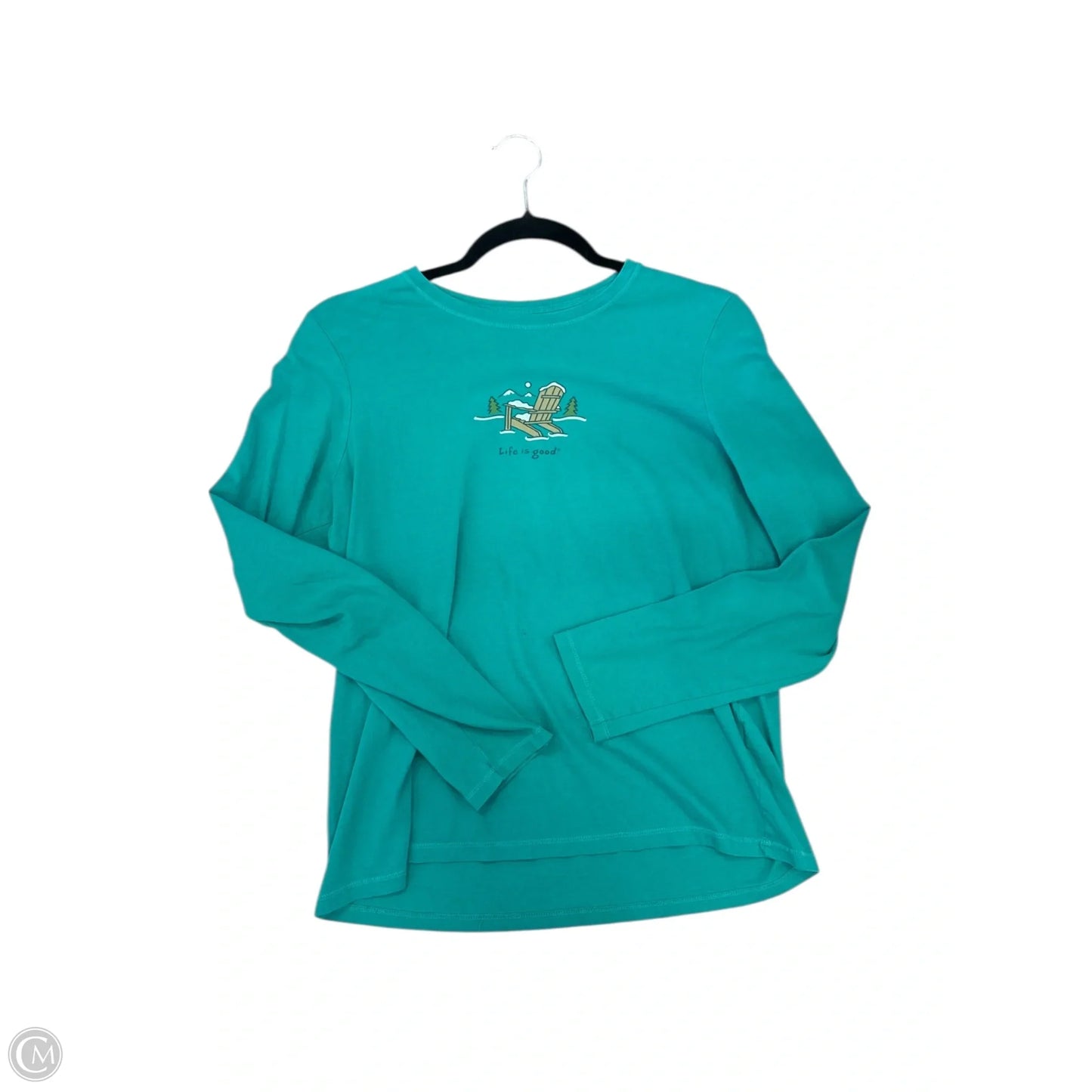 Top Long Sleeve Basic By Life Is Good In Teal, Size: S