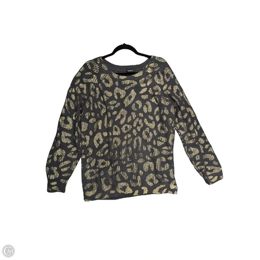 Sweater By Loft In Black & Gold, Size: L