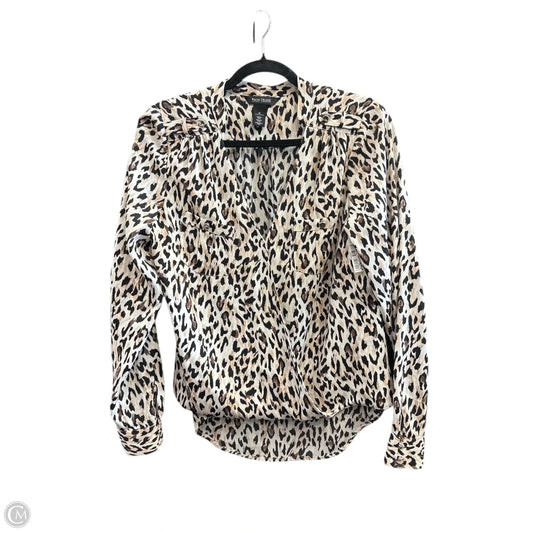 Blouse Long Sleeve By White House Black Market In Animal Print, Size: M