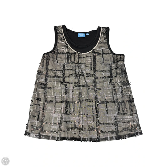 Top Sleeveless By Simply Vera In Black, Size: L