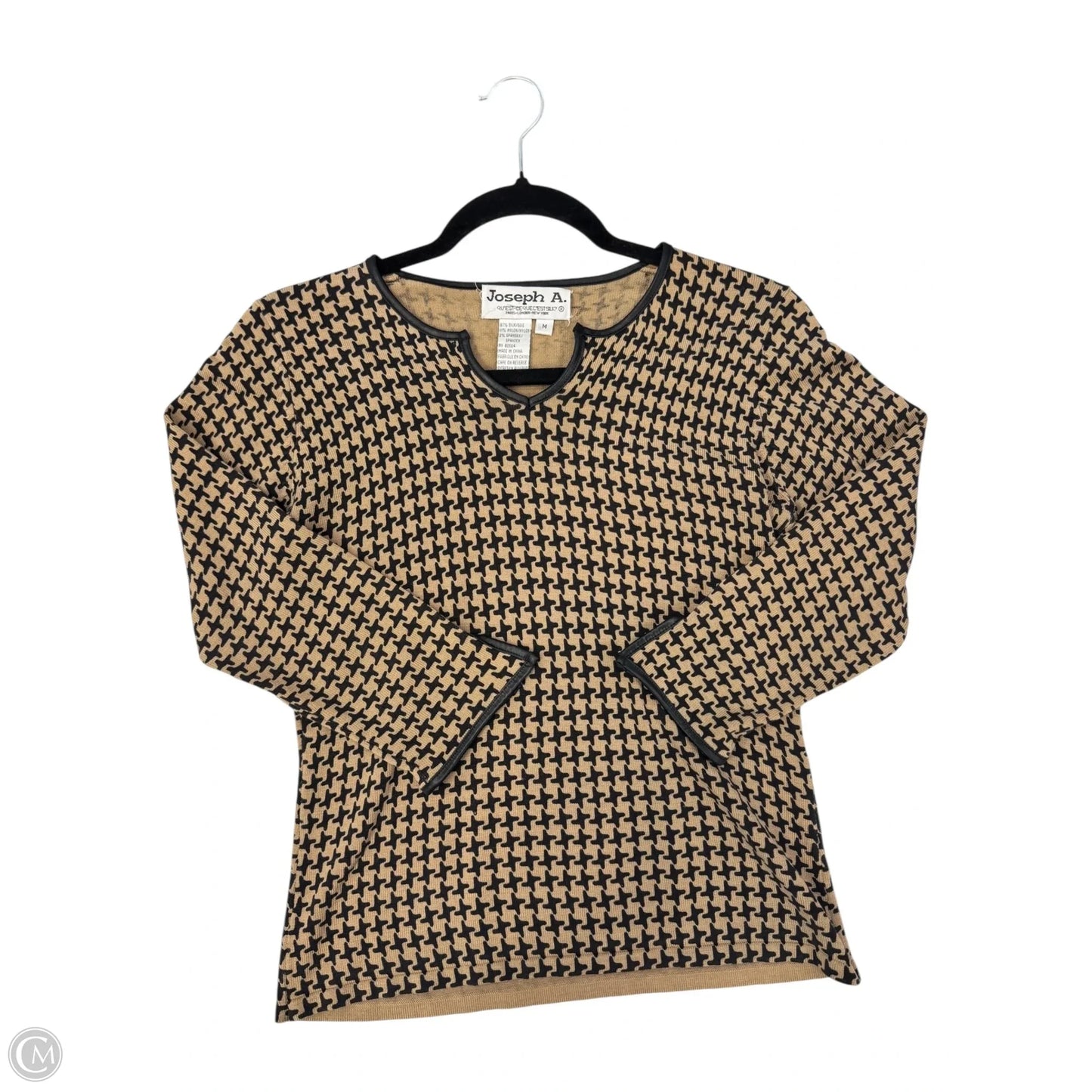 Top 3/4 Sleeve By Joseph A. In Black & Brown, Size: M
