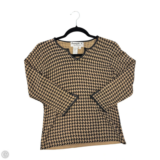 Top 3/4 Sleeve By Joseph A. In Black & Brown, Size: M
