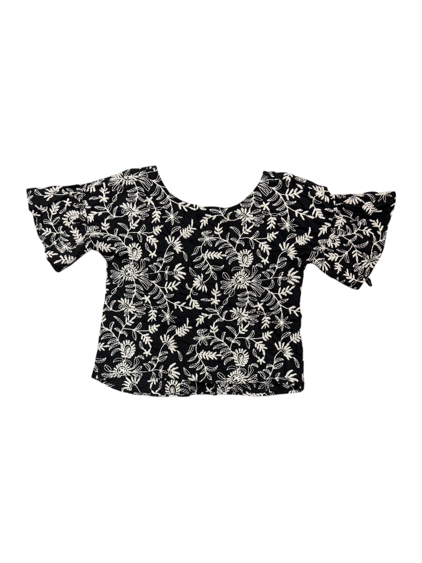 Top Short Sleeve By Anthropologie In Floral Print, Size: L