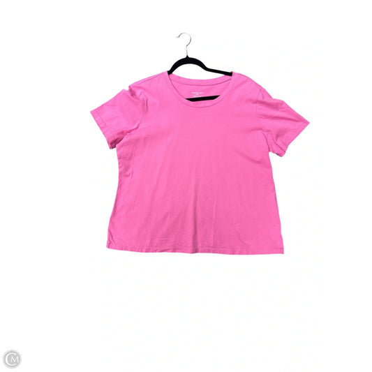Top Short Sleeve By Christopher And Banks In Pink, Size: Xl