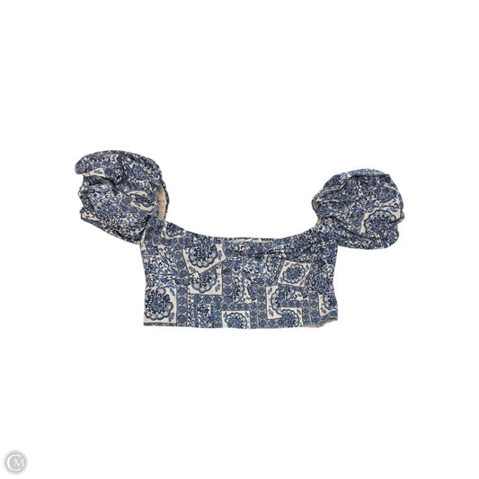 Top Short Sleeve By Abercrombie And Fitch In Blue & White, Size: L
