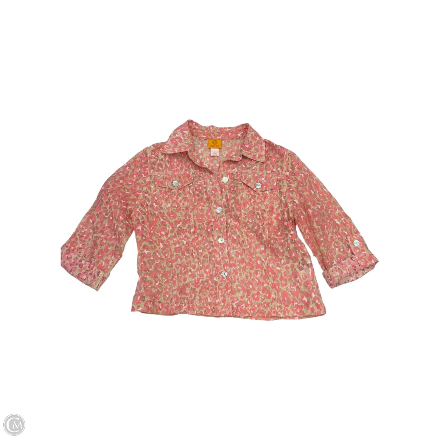 Blouse 3/4 Sleeve By Ruby Rd In Leopard Print, Size: L