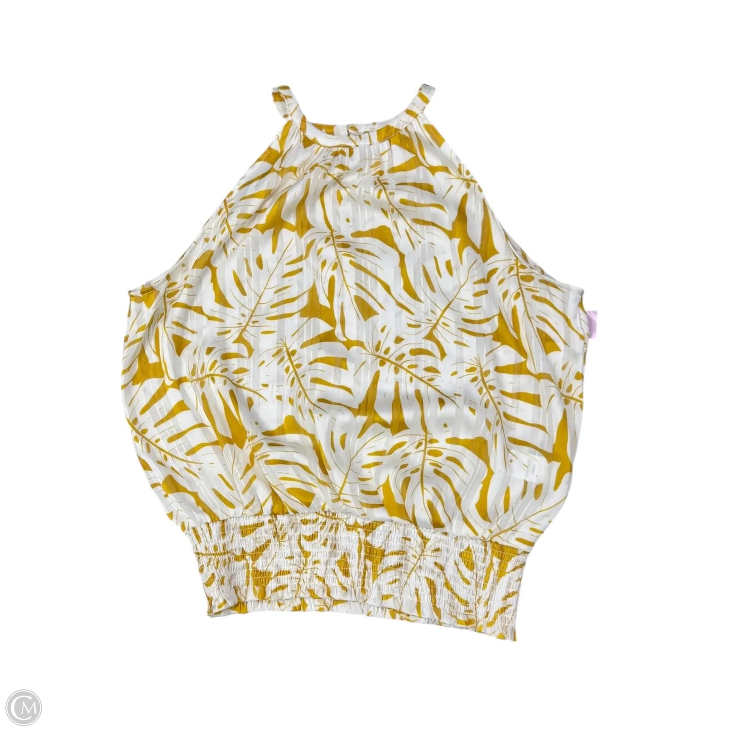 Top Sleeveless By Joie In White & Yellow, Size: L