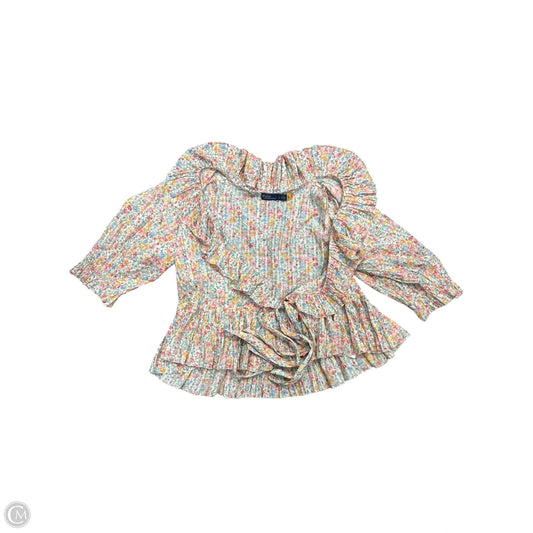 Cardigan By Polo Ralph Lauren In Floral Print, Size: L