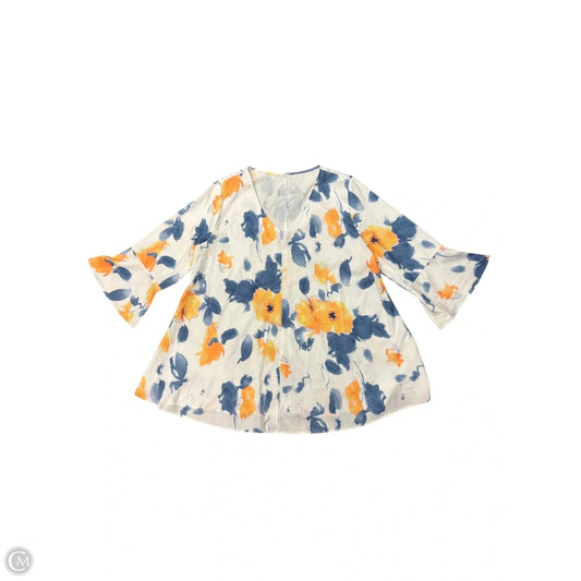 Blouse 3/4 Sleeve By Clothes Mentor In White, Size: 2x