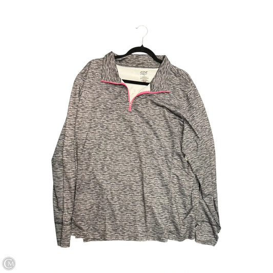 Athletic Top Long Sleeve Collar By Zone Pro In Grey, Size: 3x