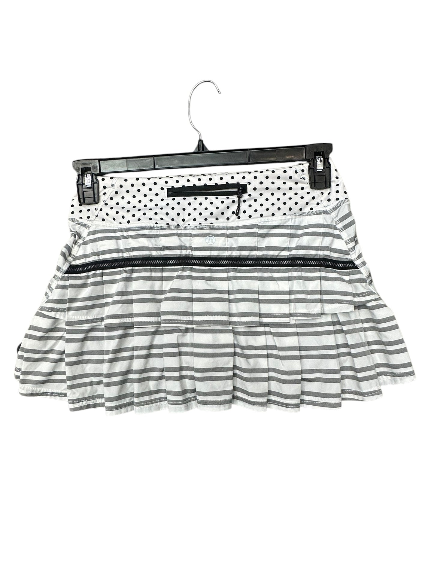 Athletic Skort By Lululemon In Grey & White, Size: S