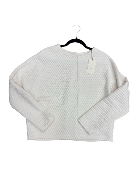 Sweatshirt Crewneck By A New Day In Ivory, Size: M