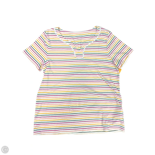 Top Short Sleeve By Talbots In Pink & Purple, Size: M