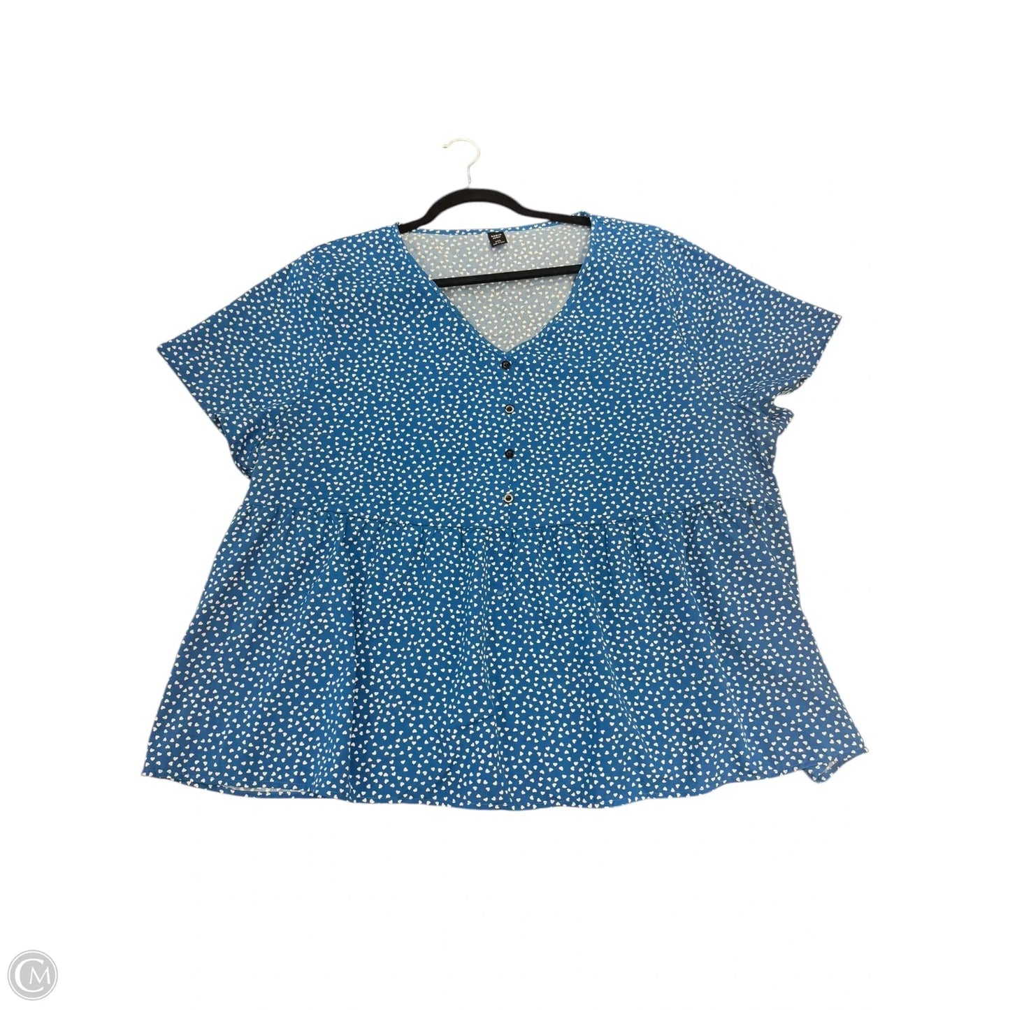 Blouse Short Sleeve By Shein In Blue, Size: 4x