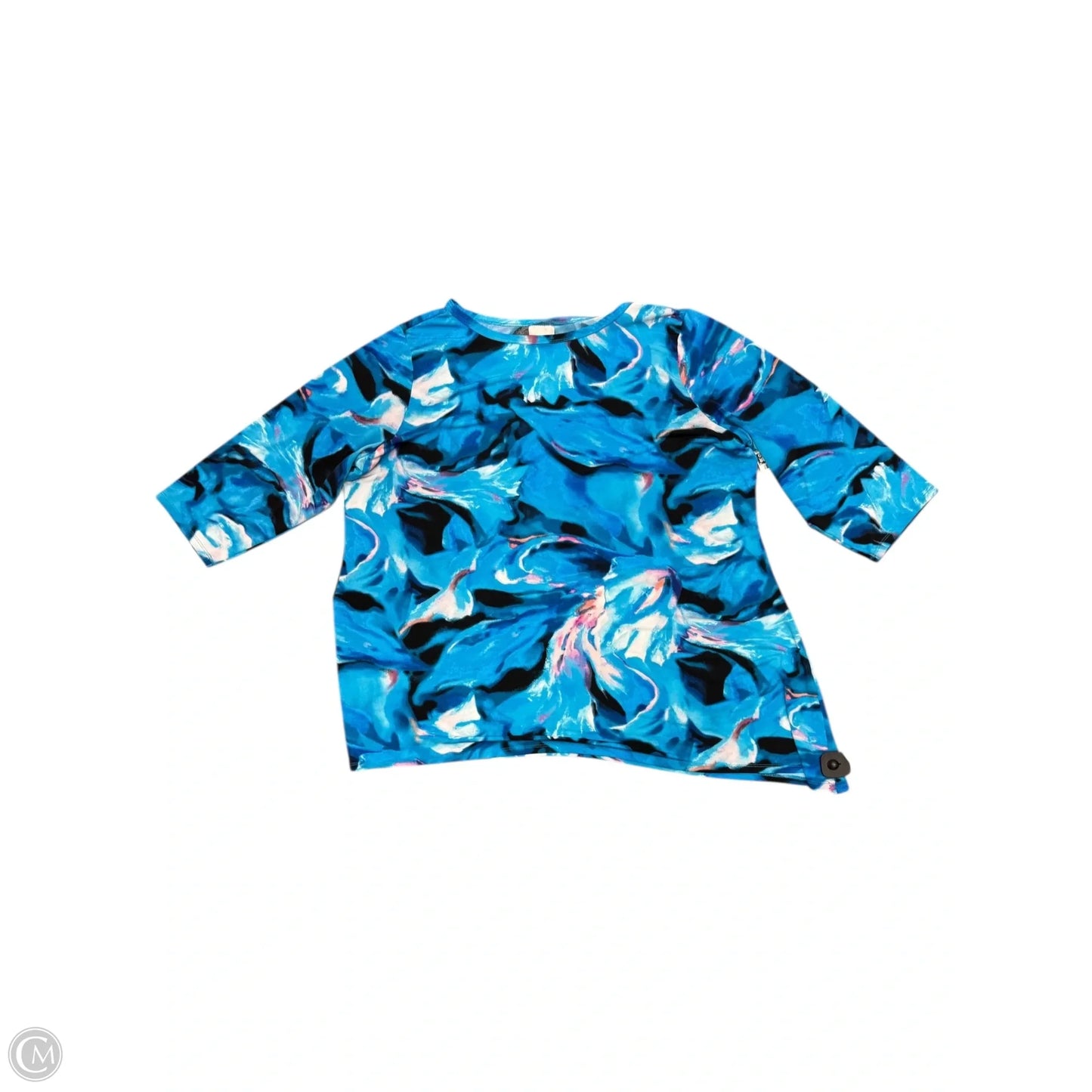 Blouse 3/4 Sleeve By Avenue In Blue, Size: 2x