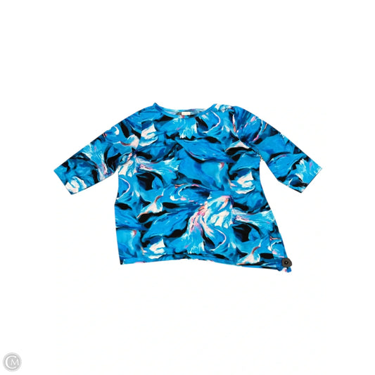 Blouse 3/4 Sleeve By Avenue In Blue, Size: 2x