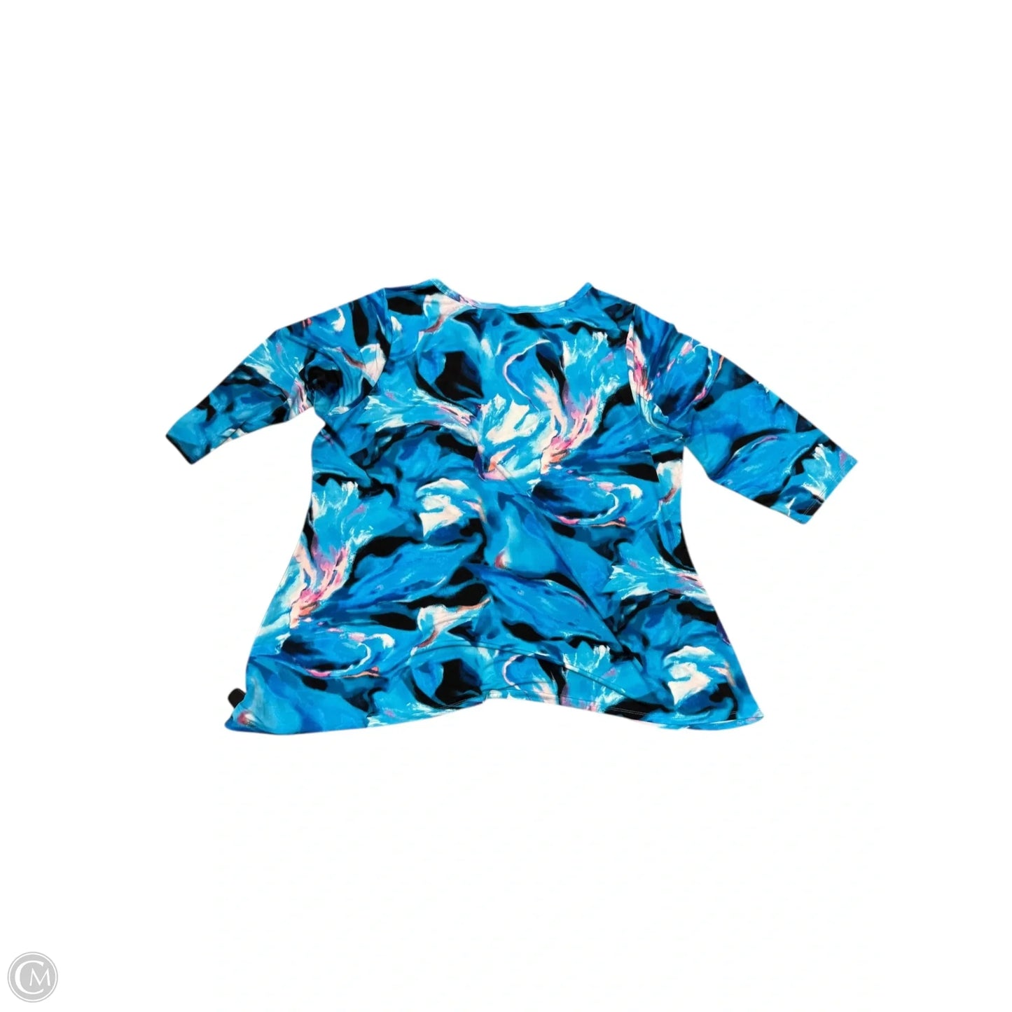 Blouse 3/4 Sleeve By Avenue In Blue, Size: 2x