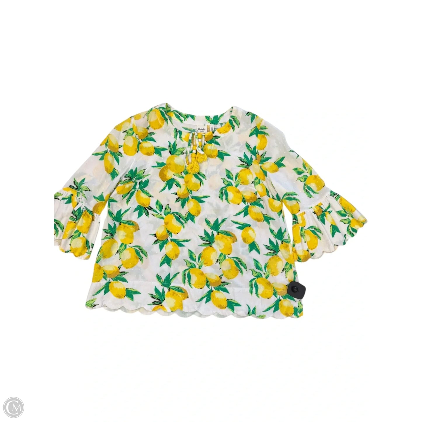 Blouse Short Sleeve By Rafaella In Yellow, Size: S