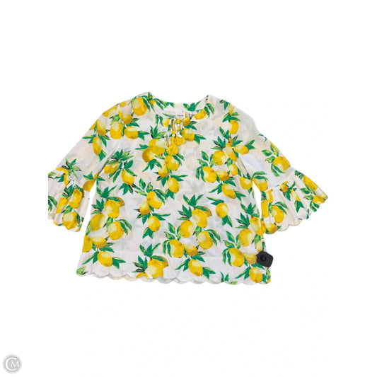 Blouse Short Sleeve By Rafaella In Yellow, Size: S