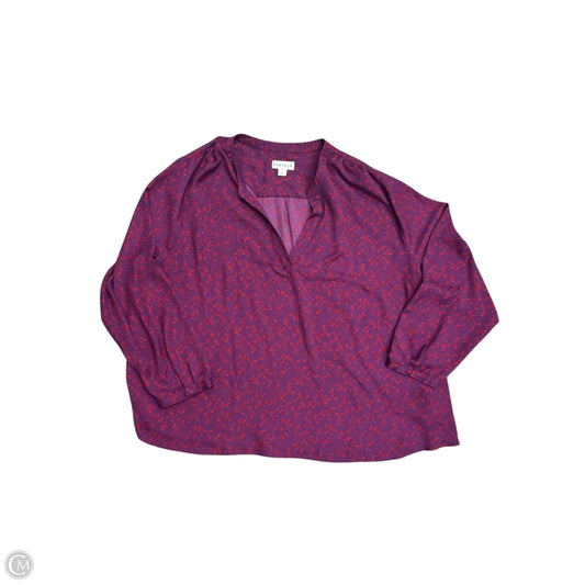 Top Long Sleeve By Ava & Viv In Purple & Red, Size: 4x