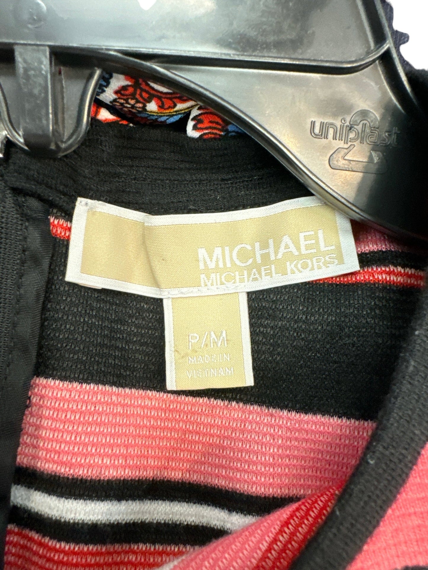 Striped Pattern Top Sleeveless Designer Michael By Michael Kors, Size Petite  M