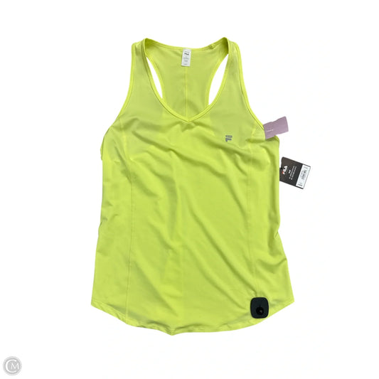 Athletic Tank Top By Fila In Yellow, Size: L