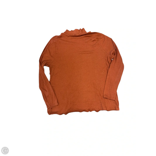 Top Long Sleeve Basic By Ava & Viv In Brown, Size: 2x