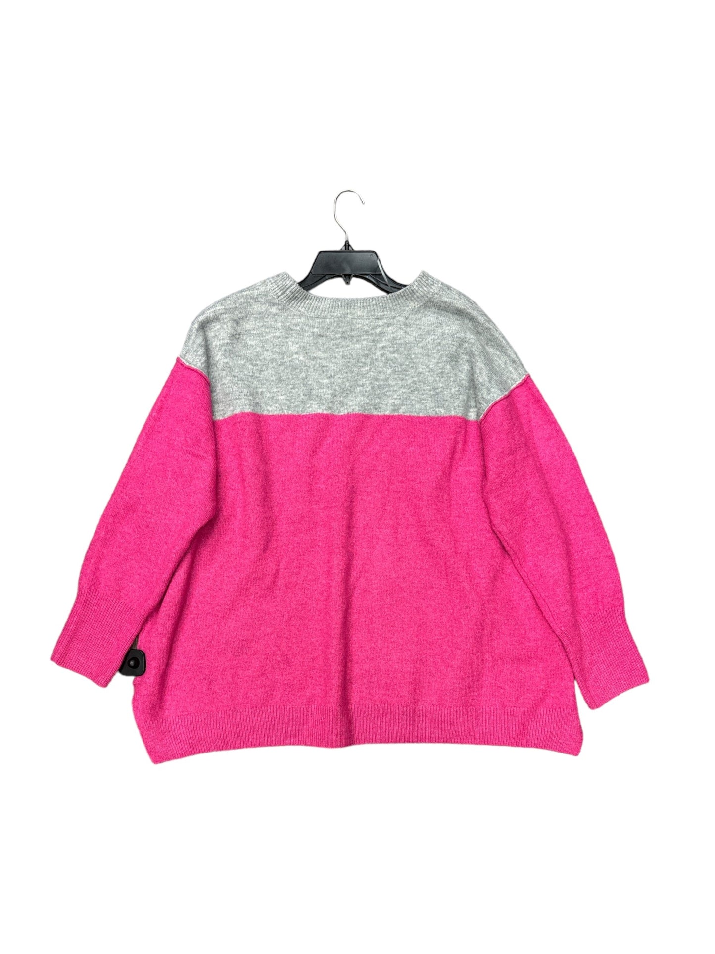 Sweater By Vince Camuto In Grey & Pink, Size: 2x