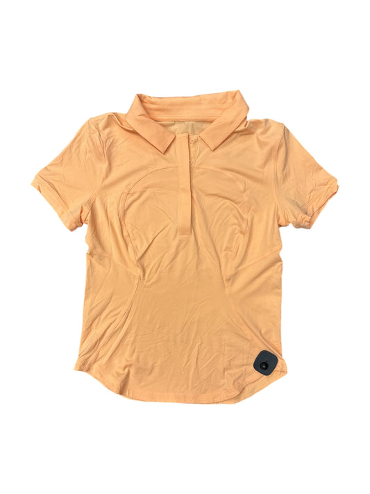 Athletic Top Short Sleeve By Lululemon In Orange, Size: 6