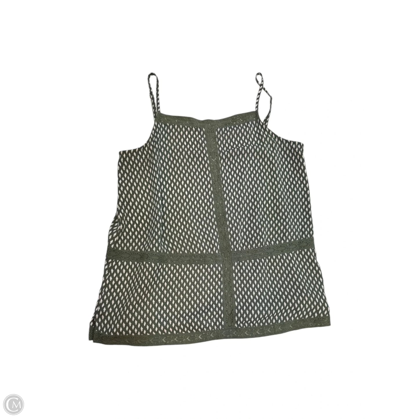 Top Sleeveless By Allison Joy In Green & White, Size: S