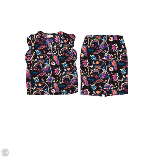 Skirt Set 2pc By Philosophy In Black & Pink, Size: 10