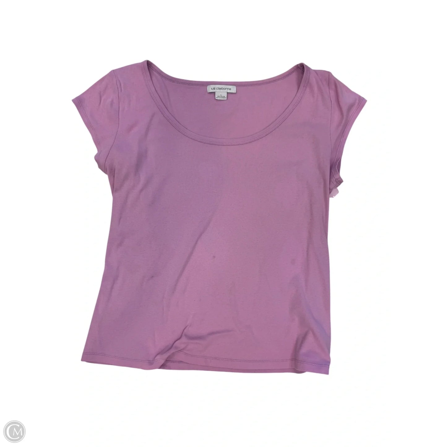 Top Short Sleeve By Liz Claiborne In Pink, Size: L