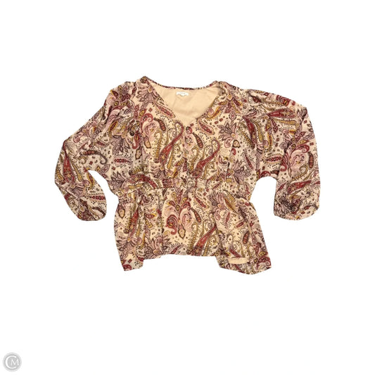 Blouse Long Sleeve By Maurices In Tan, Size: 3x