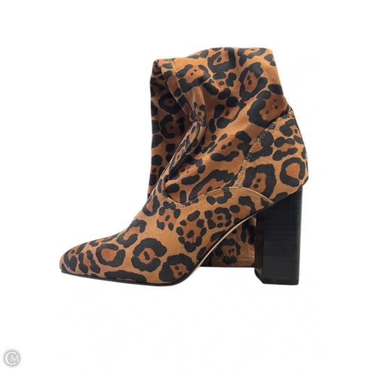 Boots Knee Heels By Franco Sarto In Animal Print, Size: 7