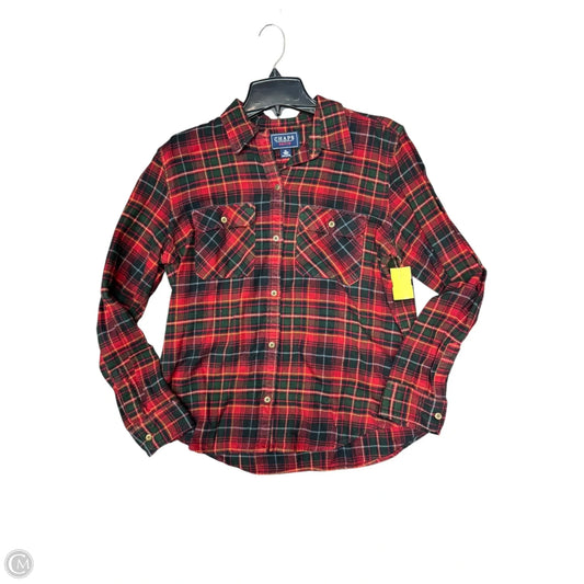 Top Long Sleeve By Chaps In Plaid Pattern, Size: Xl