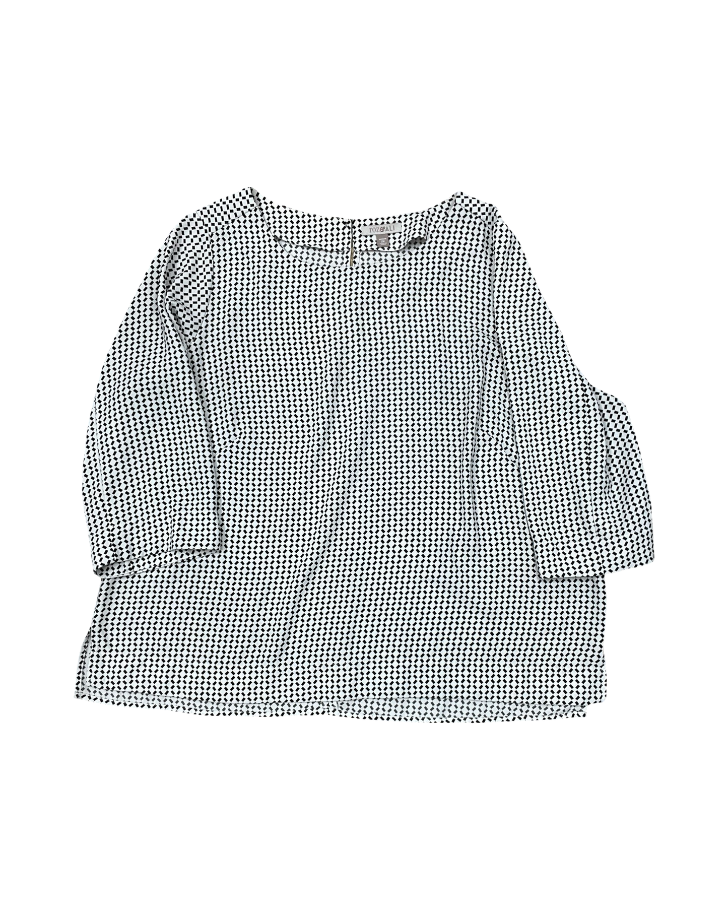 Top 3/4 Sleeve By Roz And Ali In Tan, Size:2X